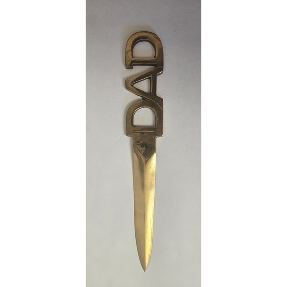 Other - Vintage India Solid Brass "DAD" Letter Opener 7" Business Office Supplies Gift